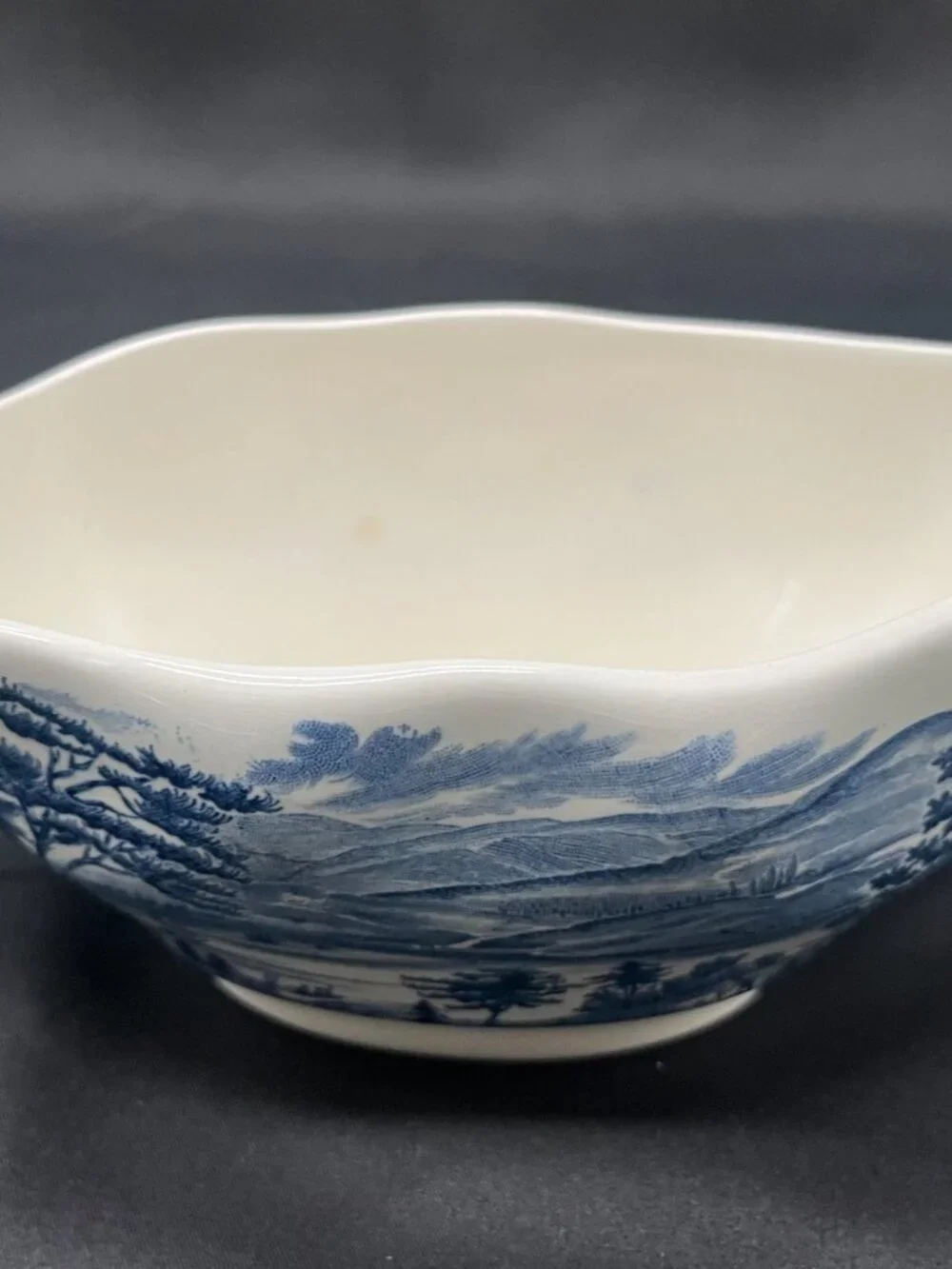 Vintage Ironstone Liberty Blue Pattern Gravy Boat by Staffordshire in England